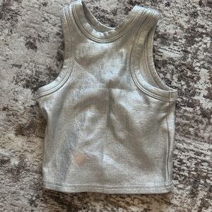 Cotton On Shimmering Silver Kids Tank Top
